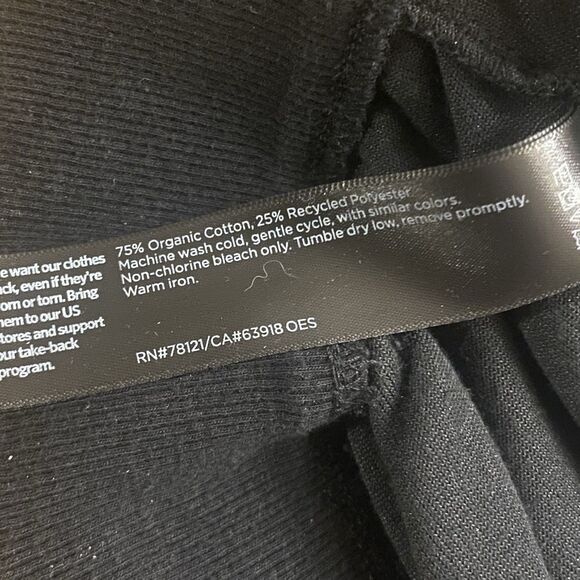 Eileen Fisher Black Velour Jogger Pants Organic Cotton Drawstring Pull On PL - Picture 10 of 13